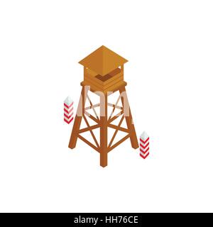 Guard tower icon, isometric 3d style Stock Vector