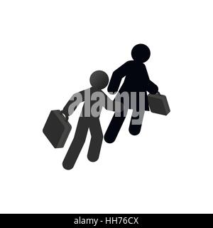 Refugees with suitcase icon, isometric 3d style Stock Vector