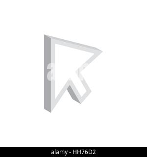 Mouse cursor is over object icon, isometric style Stock Vector
