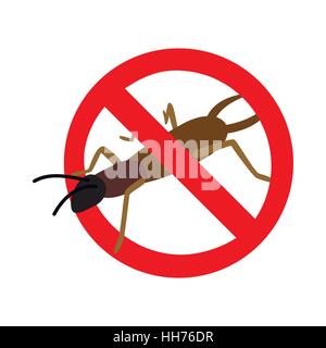 Warning sign with beetle icon, isometric 3d style Stock Vector
