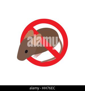 Warning sign with mouse icon, isometric 3d style Stock Vector