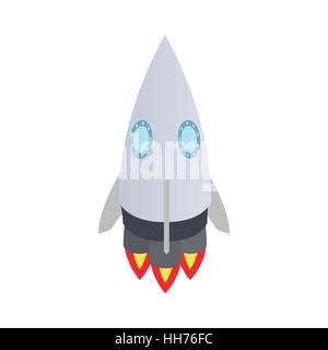 Big grey rocket icon, isometric 3d style Stock Vector