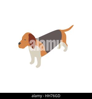 Basset hound dog icon, isometric 3d style Stock Vector