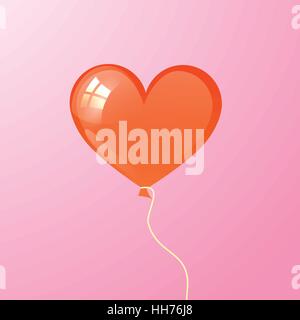 air balloon. in the form of heart. St. Valentine s Day. isolated on pink background. illustration. use the smart phone, website, decoration, design, p Stock Vector