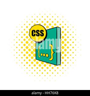 CSS file icon in comics style Stock Vector