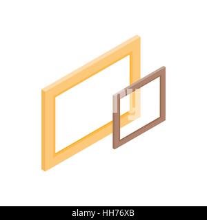 Wooden frame icon, isometric 3d style Stock Vector