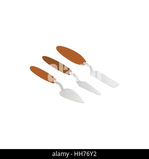 Spatulas for painting icon, isometric 3d style Stock Vector
