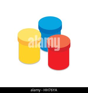 Gouache in jars icon, isometric 3d style Stock Vector
