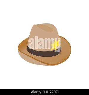 Hat sheriff icon, isometric 3d style Stock Vector