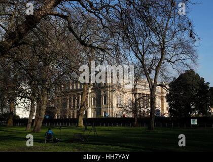 London, UK. 17th Jan, 2017. Photo taken on Jan. 17, 2017 shows the Lancaster House in London, Britain, where British Prime Minister Theresa May is to give details about her plans for Britain's exit from the European Union . Credit: Han Yan/Xinhua/Alamy Live News