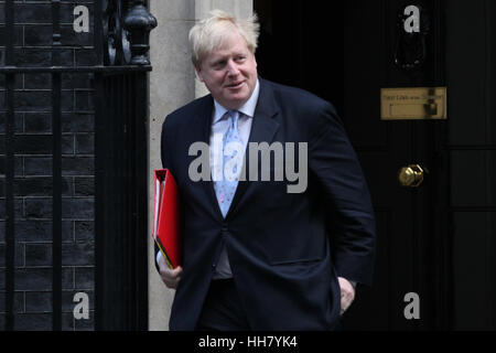 Downing Street, London, UK 17 Jan 2017 - Foreign Secretary Boris Johnson leaves after the weekly Cabinet meeting at number 10 Downing Street. Credit: Dinendra Haria/Alamy Live News Stock Photo
