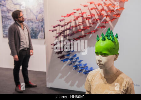 Islington, London, UK. 17th Jan, 2017. The 29th edition of London Art Fair takes place in the Business and Design Centre, Islington, from 18-22 January 2017. Credit: Guy Bell/Alamy Live News Stock Photo