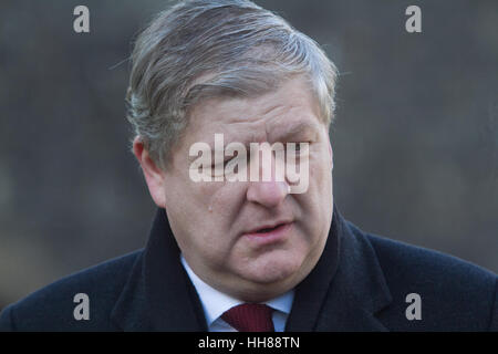 London UK. 18th January 2017. Scottish nationalist  MP Angus Robertson gives his reaction after the  Brexit speech by Prime Minister Theresa May and the effect it will have on Scotland. The SNP  led by First Minister Nicola Sturgeon has threatened to call a second referendum vote on Scottish Independence if the United Kingdom negotiates a hard Brexit deal with the European Union.Credit: amer ghazzal/Alamy Live News Stock Photo