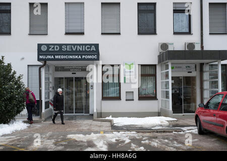 The Medical Center in  Sevnica, which received a donation from Melania Trump, seen ahead of the inauguration of USA President Donald Trump . Stock Photo
