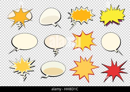 Set of comic bubbles isolated Stock Vector