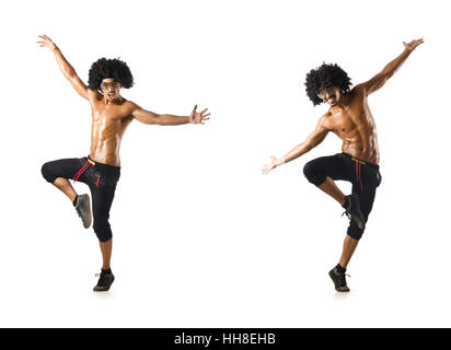 Collage of dancers isolated on white background Stock Photo