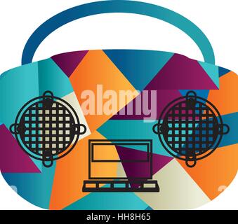 Portable radio icon, cartoon style Stock Vector Art & Illustration