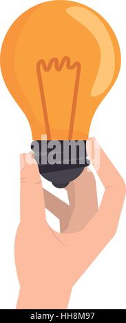 human character with bulb icon vector illustration design Stock Vector