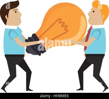 human character with bulb icon vector illustration design Stock Vector