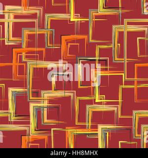 Vector squares pattern. Abstract geometric pattern background with brash painted squares Stock Vector