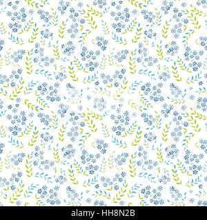Seamless forget-me-not flowers pattern.  Floral background Stock Vector
