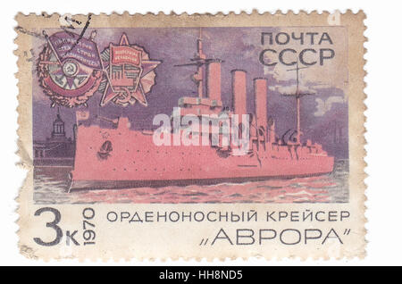 Old soviet military theme stamps Stock Photo