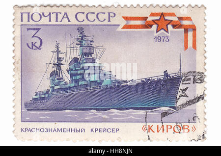 Old soviet military theme stamps Stock Photo