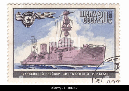 Old soviet military theme stamps Stock Photo