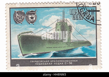 Old soviet military theme stamps Stock Photo