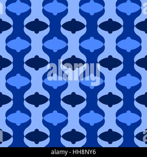 Double fish tail / odd shaped tessellation pattern - vector tile background wallpaper Stock Vector