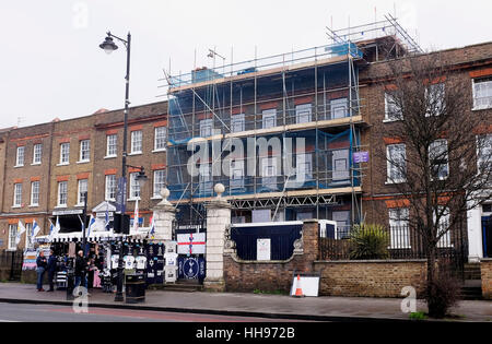 Percy House on Tottenham High Road which is being renovated Tottenham Hotspur Football Club as part of new stadium development Stock Photo