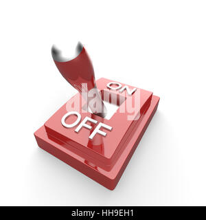 switch, out, one, toggle switch, sign, signal, macro, close-up, macro Stock Photo