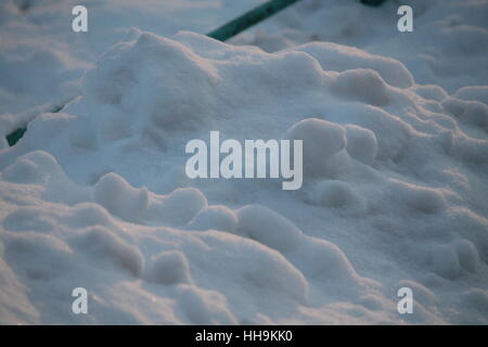 beautiful  pure hills of snow shine in  evening winter sun place for fun and games Stock Photo