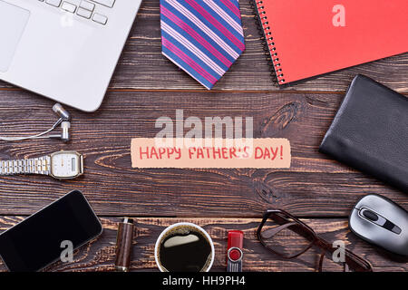 Father's Day card and accessories. Stock Photo