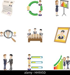 Manager icons set, cartoon style Stock Vector