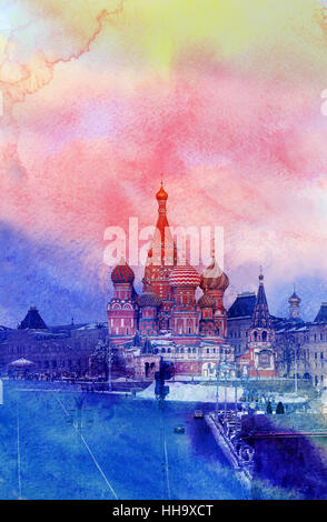 Photos bright beautiful St Basils Cathedral in the Moscow Kremlin Stock Photo