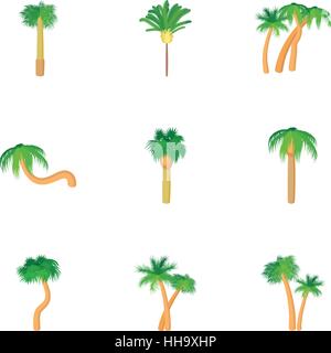 Palma icons set, cartoon style Stock Vector