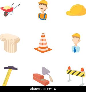 Repair tools icons set, cartoon style Stock Vector