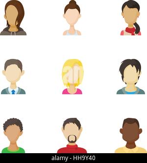 Avatar of different people icons set Stock Vector