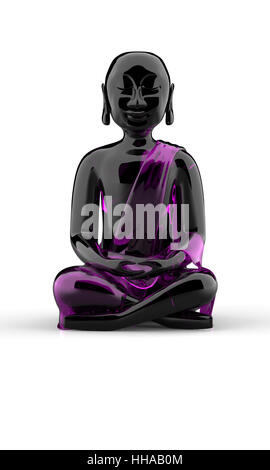 buddha statue made of glass - black pink Stock Photo