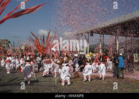 Pictured: Traditional mas at the Savannah on Carnival Monday