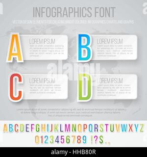 Infographics font set Stock Vector