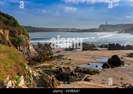 Beach of the River, Meiras - Valdoviño, La Coruña province, Region of Galicia, Spain, Europe Stock Photo