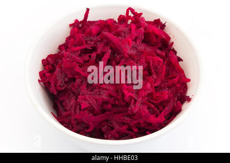 Fresh Grated Beet Salad Isolated on White. Stock Photo