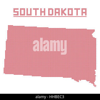 A dot map of south dakota state isolated on a white background Stock Photo