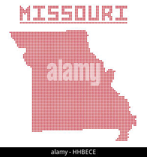 A dot map of Missouri state isolated on a white background Stock Photo