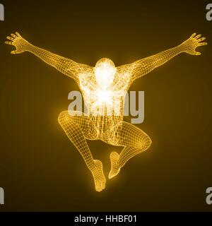 energy of the free falling man figure. Stock Vector