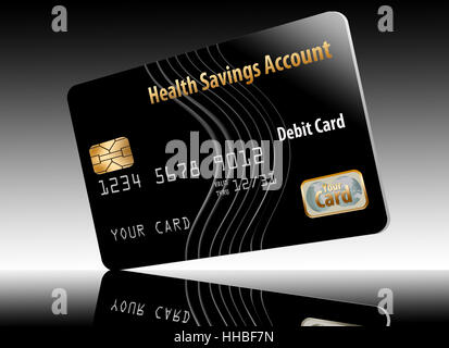 Health Savings Account debit card Stock Photo