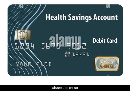 Health Savings Account debit card Stock Photo