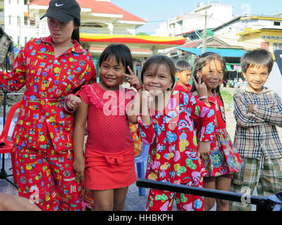 Street Kids playing in the Street in Phnom Penh, Cambodia Stock Photo ...